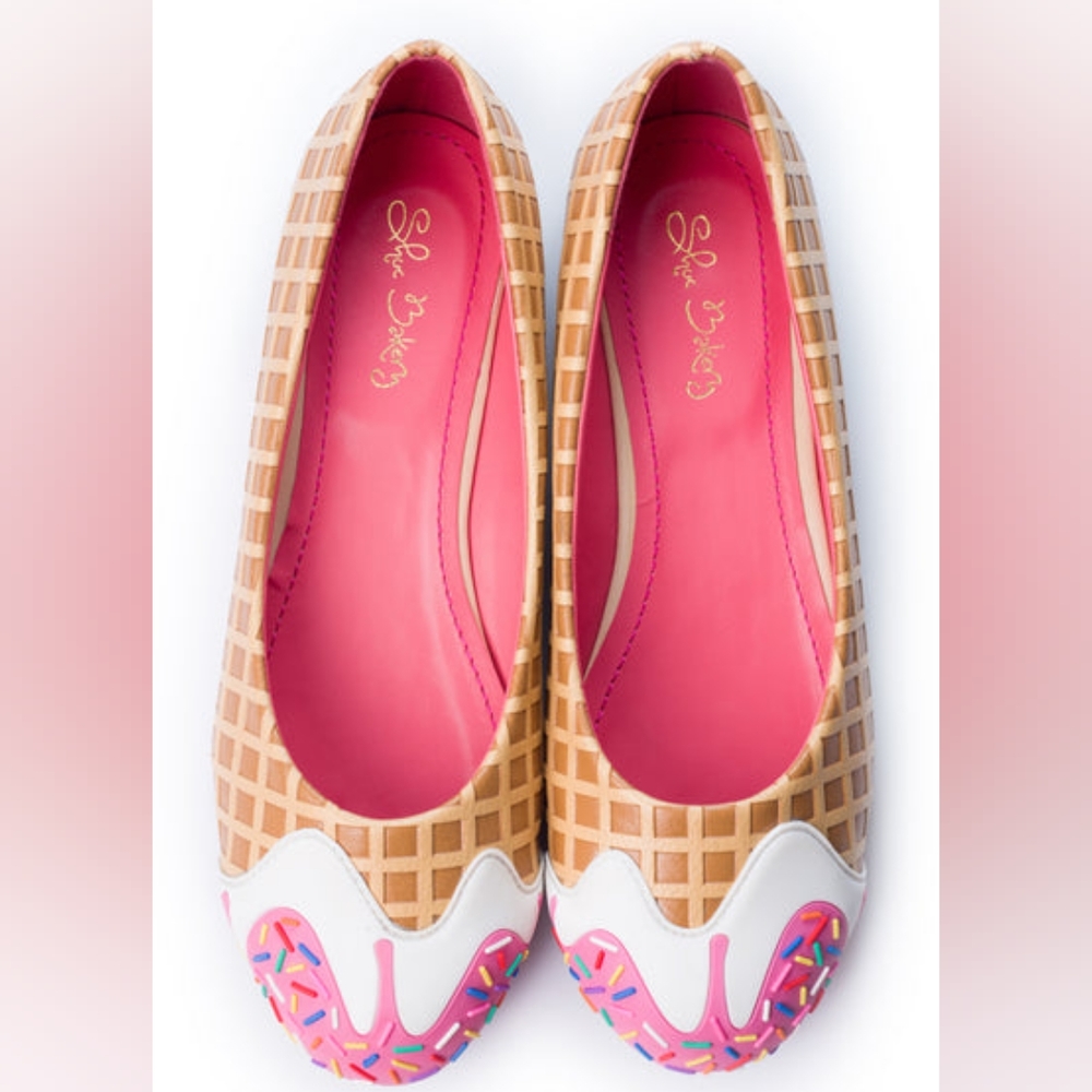 Shoe Bakery Pink Syrup Ice Cream Flats